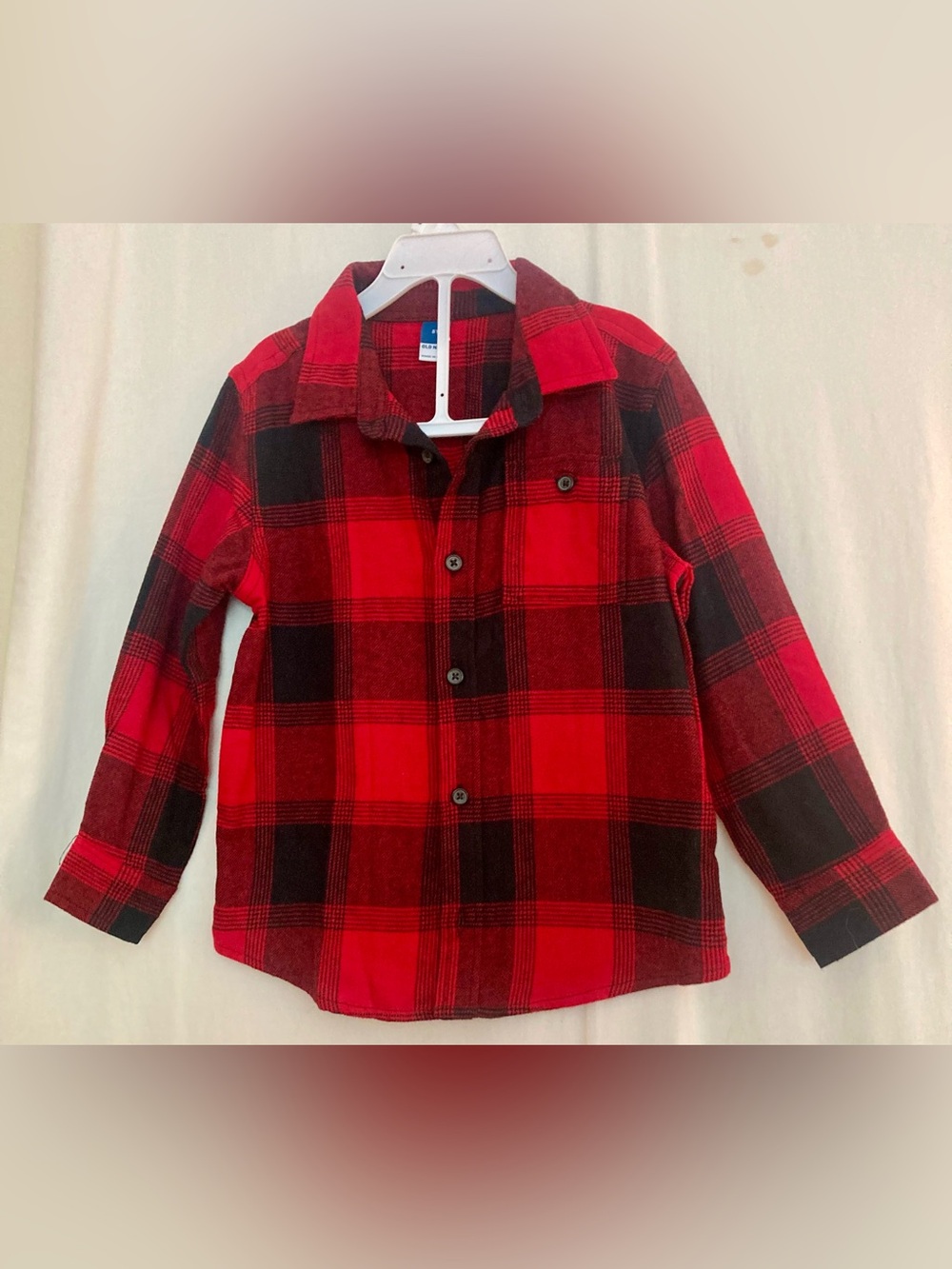 Old Navy Red Plaid Button-Up Shirt Size 5T